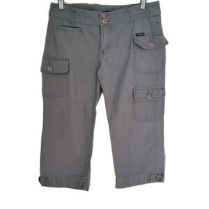 Billabong Juniors Gray Cotton Knee Length Cargo Capri's Size 9 Summer Y2K